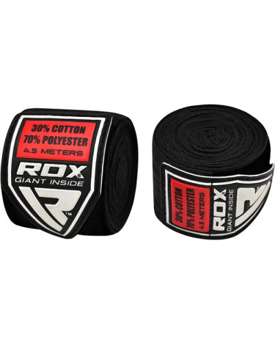 БИНТЫ БОКСЕРСКИЕ RDX FIBRA BLACK 4.5M