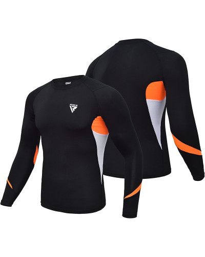 Рашгард RDX Lycra orange  с длинным рукавом