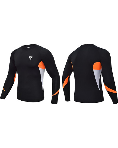 Рашгард RDX Lycra orange  с длинным рукавом