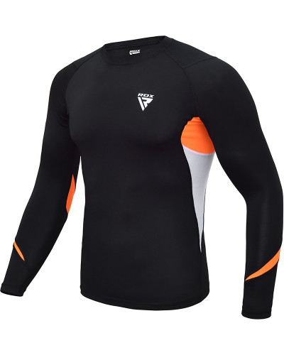 Рашгард RDX Lycra orange  с длинным рукавом