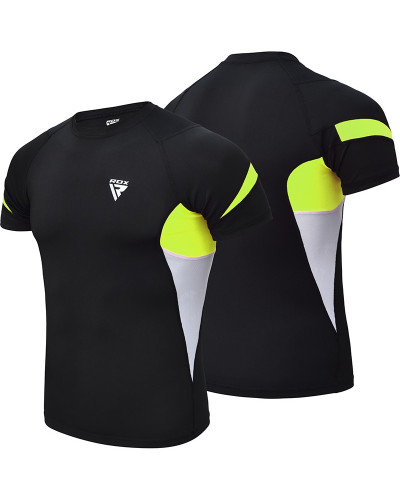 Рашгард RDX Lycra green с коротким рукавом