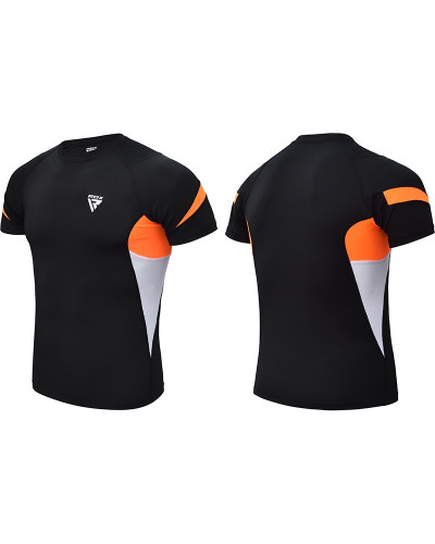 Рашгард RDX lycra orange с коротким рукавом