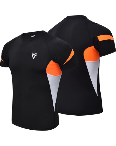 Рашгард RDX lycra orange с коротким рукавом