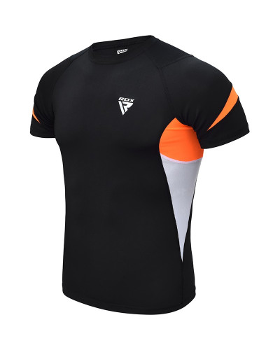 Рашгард RDX lycra orange с коротким рукавом